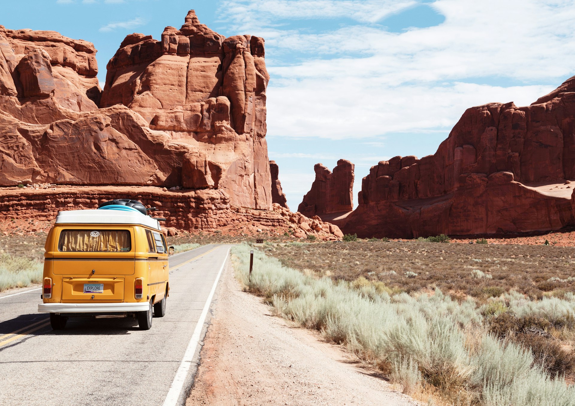 Open road stretching into the horizon